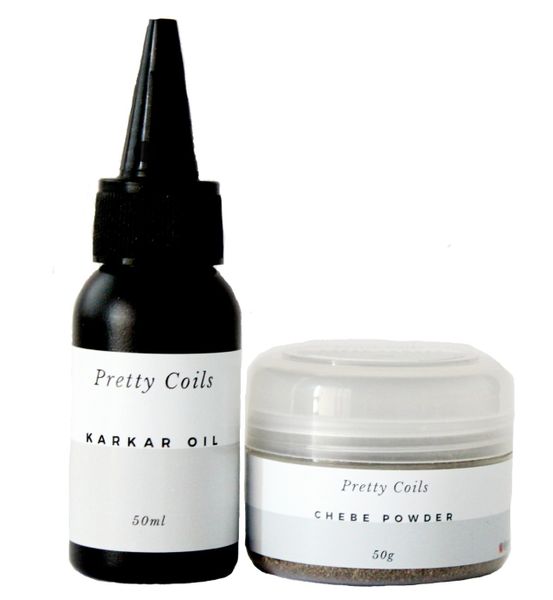Pretty Coils Organic Chebe Powder And Karkar Oil Combo