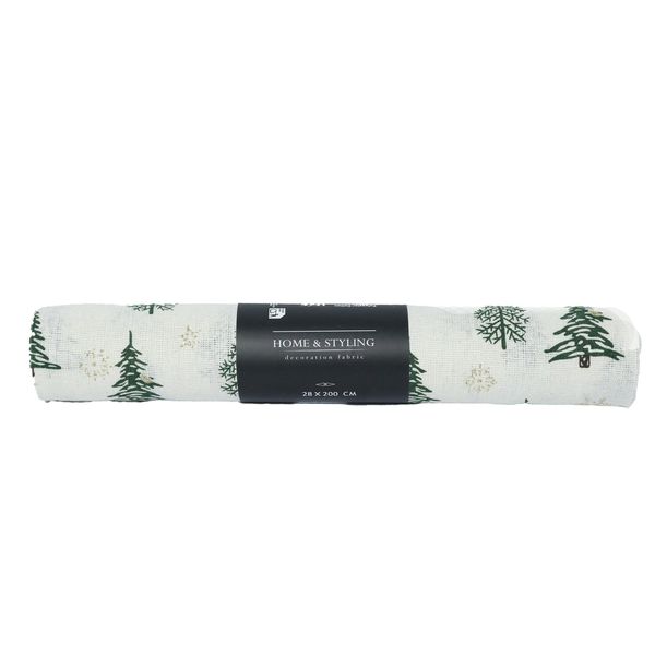 Decoration Fabric, Poly-Cotton Blend with Christmas Wreath &amp; Tree Designs