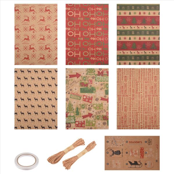 Wrapping Paper Sheets,for Christmas Birthday Party Set Gift Wrap Papers