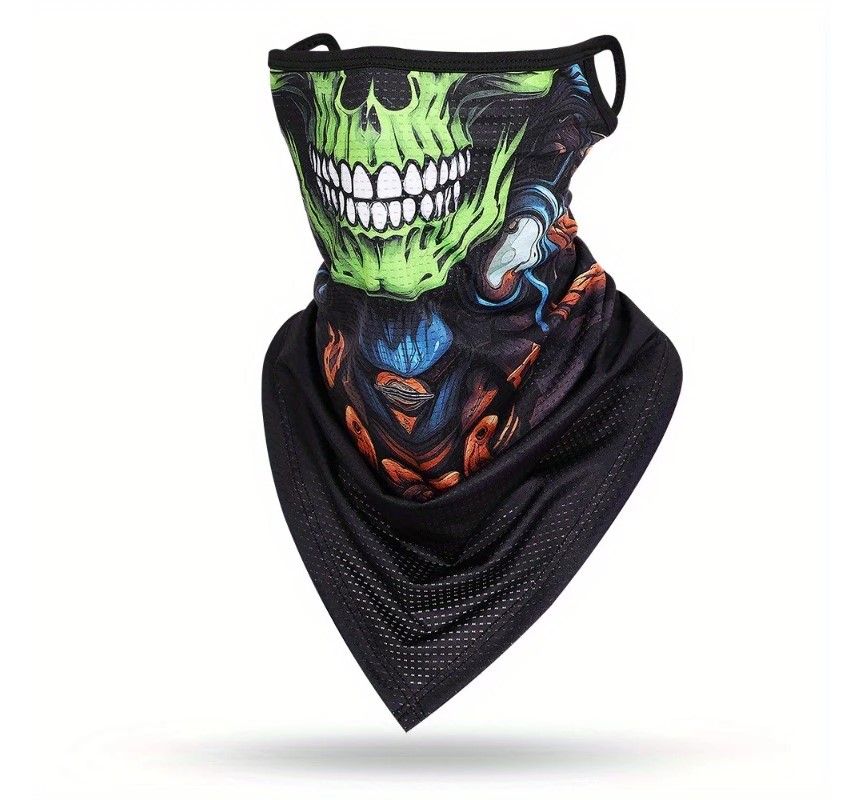 Breathable Skull Neck Gaiter with Ear Loops