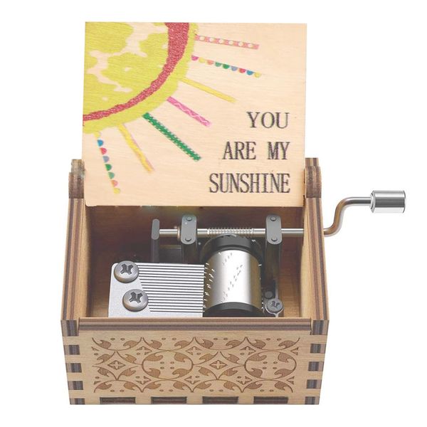 Wooden Music Box - You Are My Sunshine Engraved Gift | Vintage Melody Box