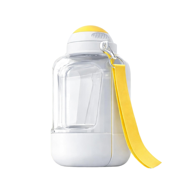 2-in-1 1000ml Portable Pet Water Bottle with 300g Food Dispenser