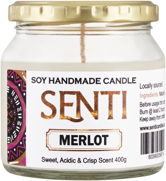 Senti Handmade Soy Candle - Merlot 400g