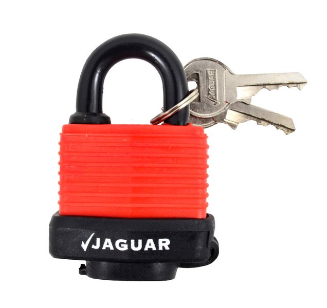 Jaguar 50mm Waterproof Padlock - Red