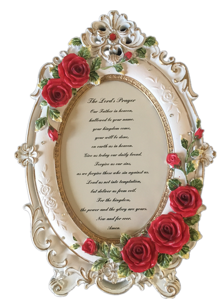 Resin Rose Ornament Decorative Craftwork With Scripture 001
