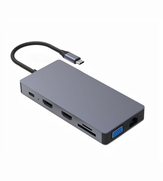 12-in-1 USB C HUB Docking Station, Type-C Hub Docking Station With 4k HDMI
