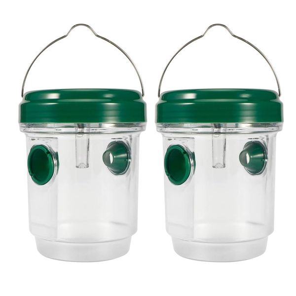 2 Piece Solar Powered Wasp Bee Traps With UV LED Light For Outdoor Hanging