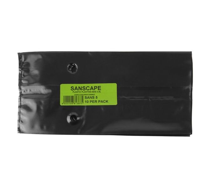 10 x Number 5 Plant Bags Black 4.5 L