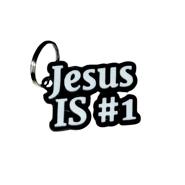 Jesus Is #1 Keyring - 3D Printed Christian Keychain for Believers