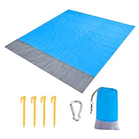 Portable Outdoor Folding Beach Blanket Waterproof Pad - Blue | Shop ...