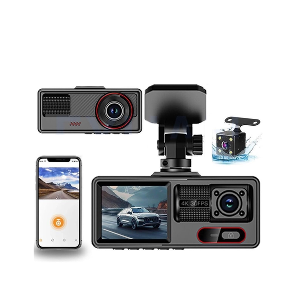 A16 WiFi 3-Channel Dash Cam 1080P Front + Inside + Rear