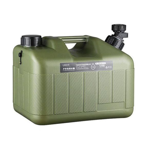 Camping Water Canister With Faucet - Green 10L