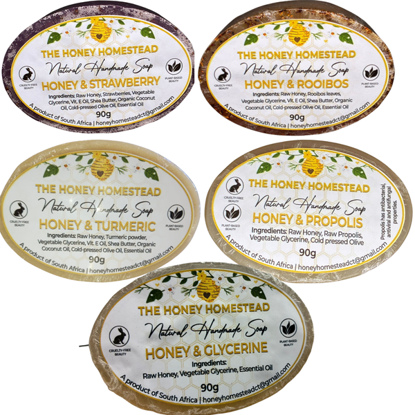 The Honey Homestead Honey-Infused Soap Set of 5 - Natural &amp; Nourishing