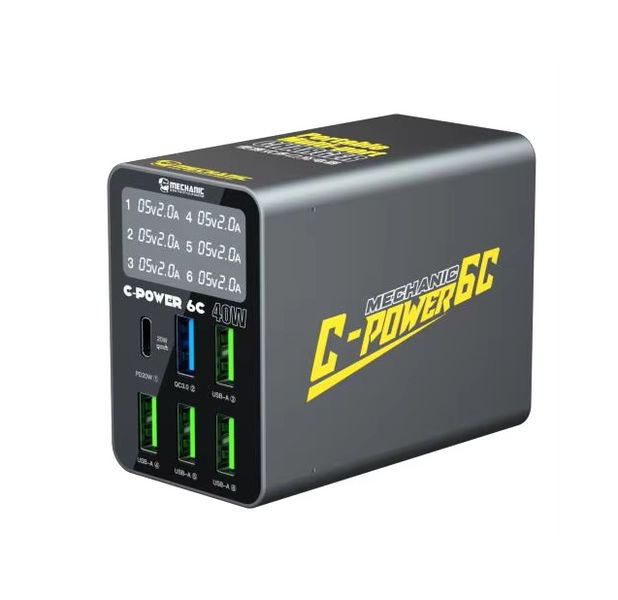 6 Port USB Charger MECHANIC C-POWER 6C 40W Multi-Port Fast Charging Charger