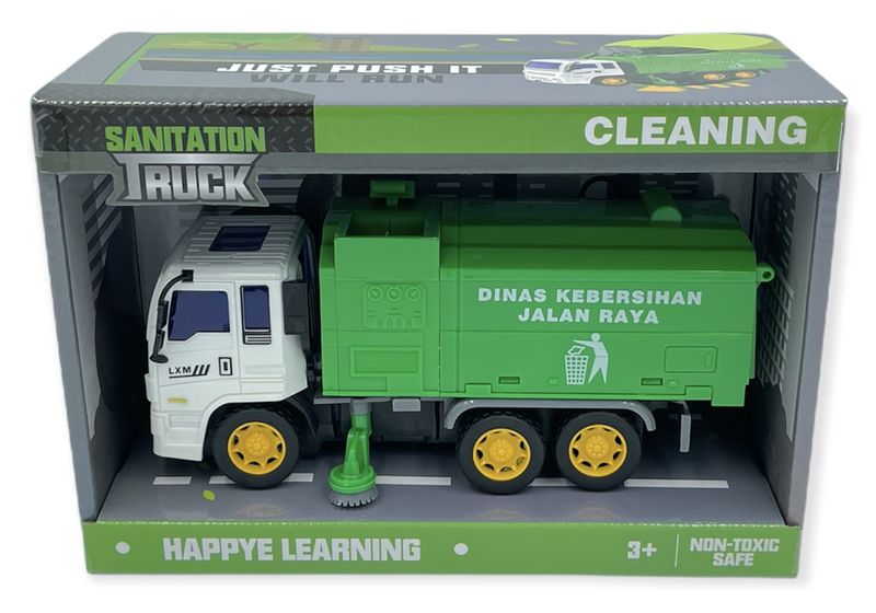 Sanitation Cleaning Truck - Push and Go Street Sweeper Vehicle Toy