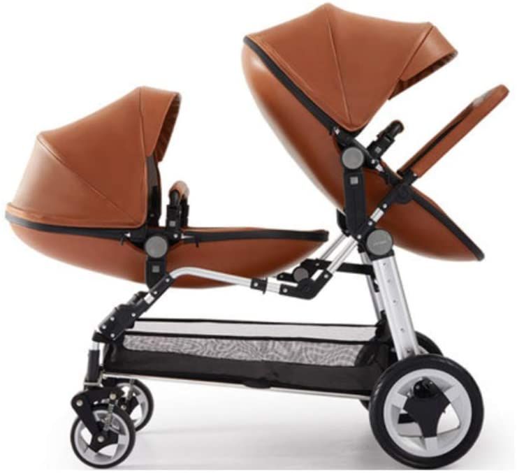Belecoo Twin baby stroller luxury high landscape eggshellBrown Buy