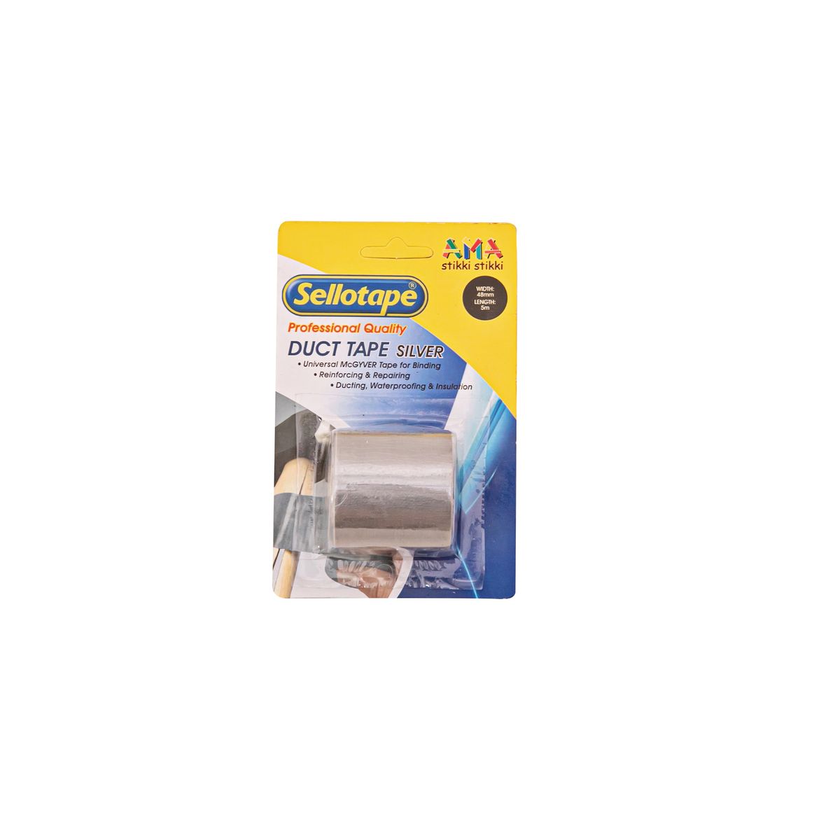 Sellotape Duct Tape Silver 48mmx5m Hanging Pack Shop Today