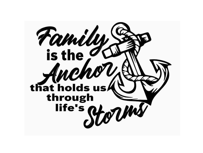 Family is the Anchor Black Vinyl Home Décor Wall Art Sticker