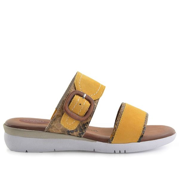 Green Cross GX&amp;Co Jana Flat Double Strap Sandal 52220 Yellow