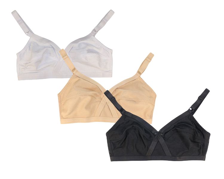 Women Wireless Plus Size Bra Full Coverage Unpadded Full Figure - Pack of 3