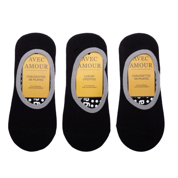 Black Yoga/Pilates Sock Bundle - 3 Pairs image