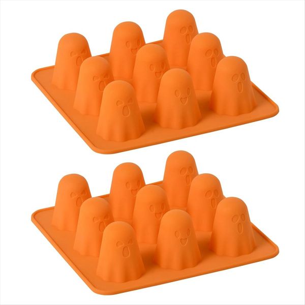 Ghost Silicone Molds 2 Packs Non-Stick 3D Chocolate Molds 9-Cavity Cute