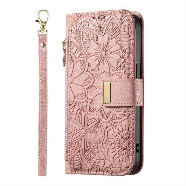 Hanging Rope Card Holder Leather Phone Case Compatible with Galaxy S25 Plus