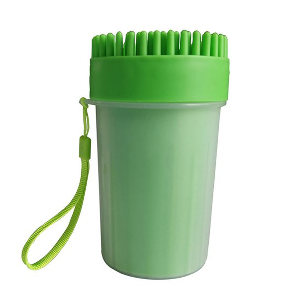 Portable 2 In 1 Soft Silicone Pet Claw Foot Cleaner Cup - Green