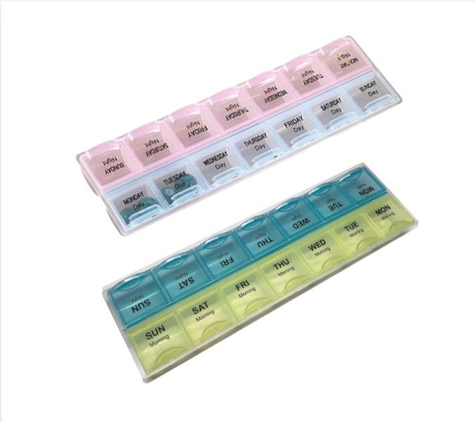 Small Pill Case Weekly Pill Organizer 2 Pack