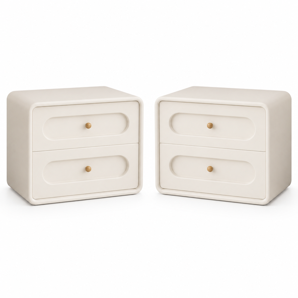 Jinsley Double Fully Assembled Leather-Wrapped 2-Drawer Nightstand