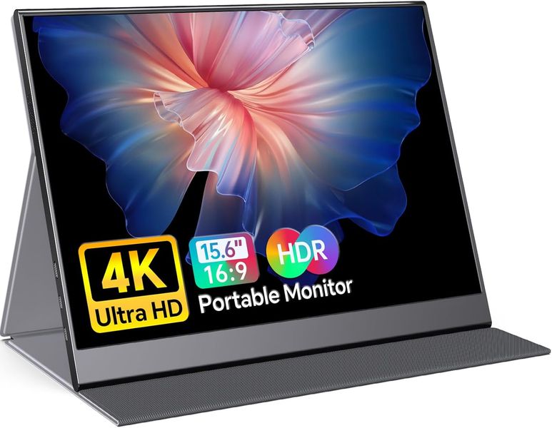 WUFK 15.6" 4K UHD Portable Monitor, USB-C/HDMI, HDR, IPS, Dual Speaker