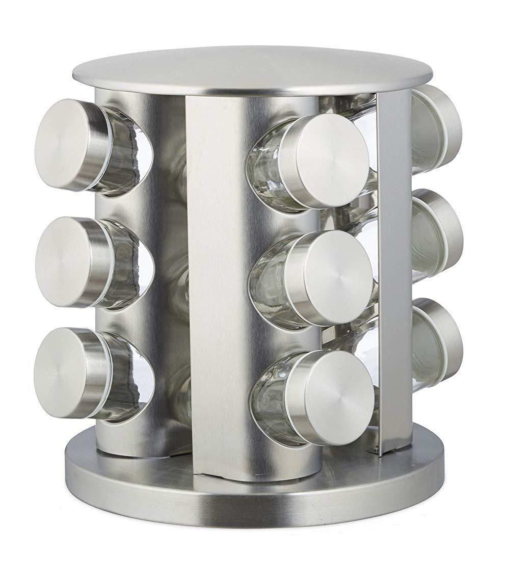 Frosted - 12 Jar Rotating Stainless Steel Spice Rack | Shop Today. Get ...