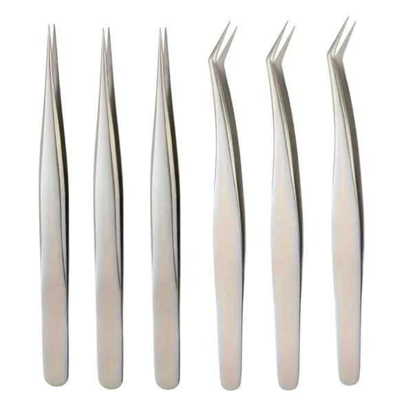 Beauty Multi-Use Straight &amp; Curved Tweezers Set of 6 - 12.3cm