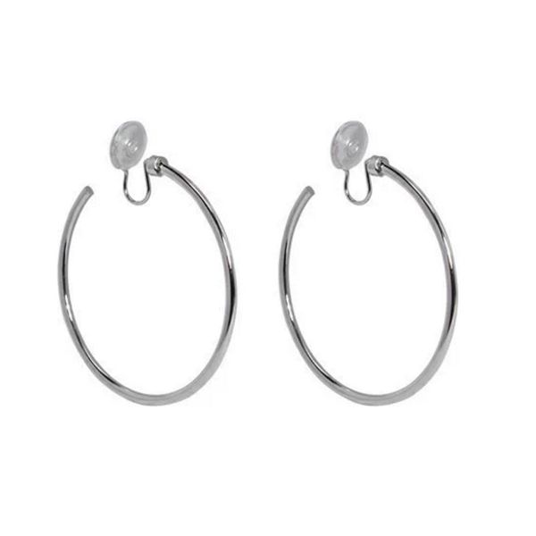Silver Aluminum Clip-Ons Earrings