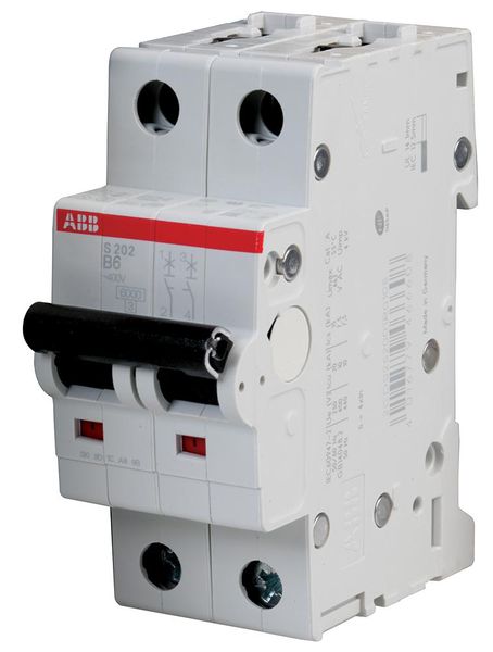 Abb (S202M-C6) Thermal Magnetic Circuit Breaker, 6 A, 2 Pole