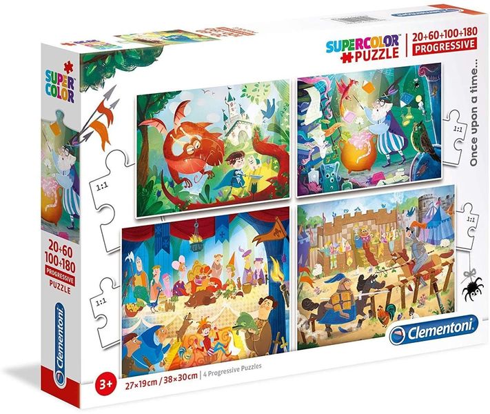 Clementoni 20+60+100+180 Piece Puzzle Once Upon A Time