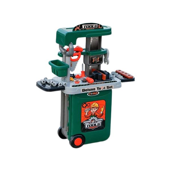 3-in-1 Portable Children's Toy Tool Bench Travel Suitcase