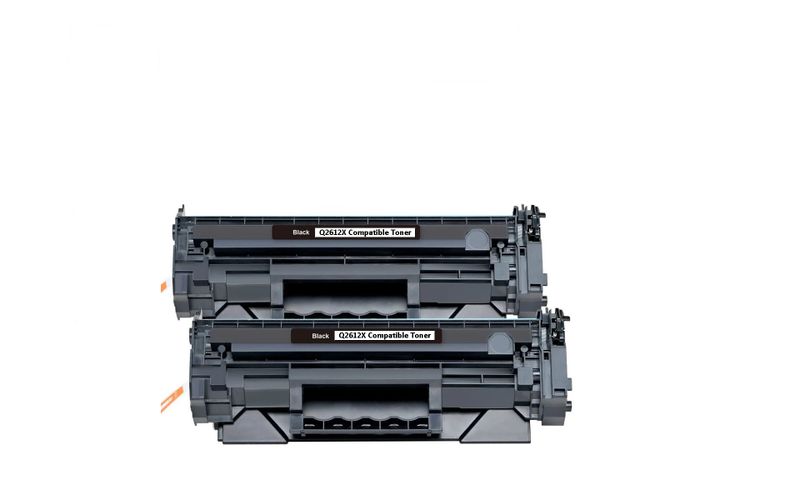 Compatible toner is compatible with HP Q2612X Black Toner - 2 Pack