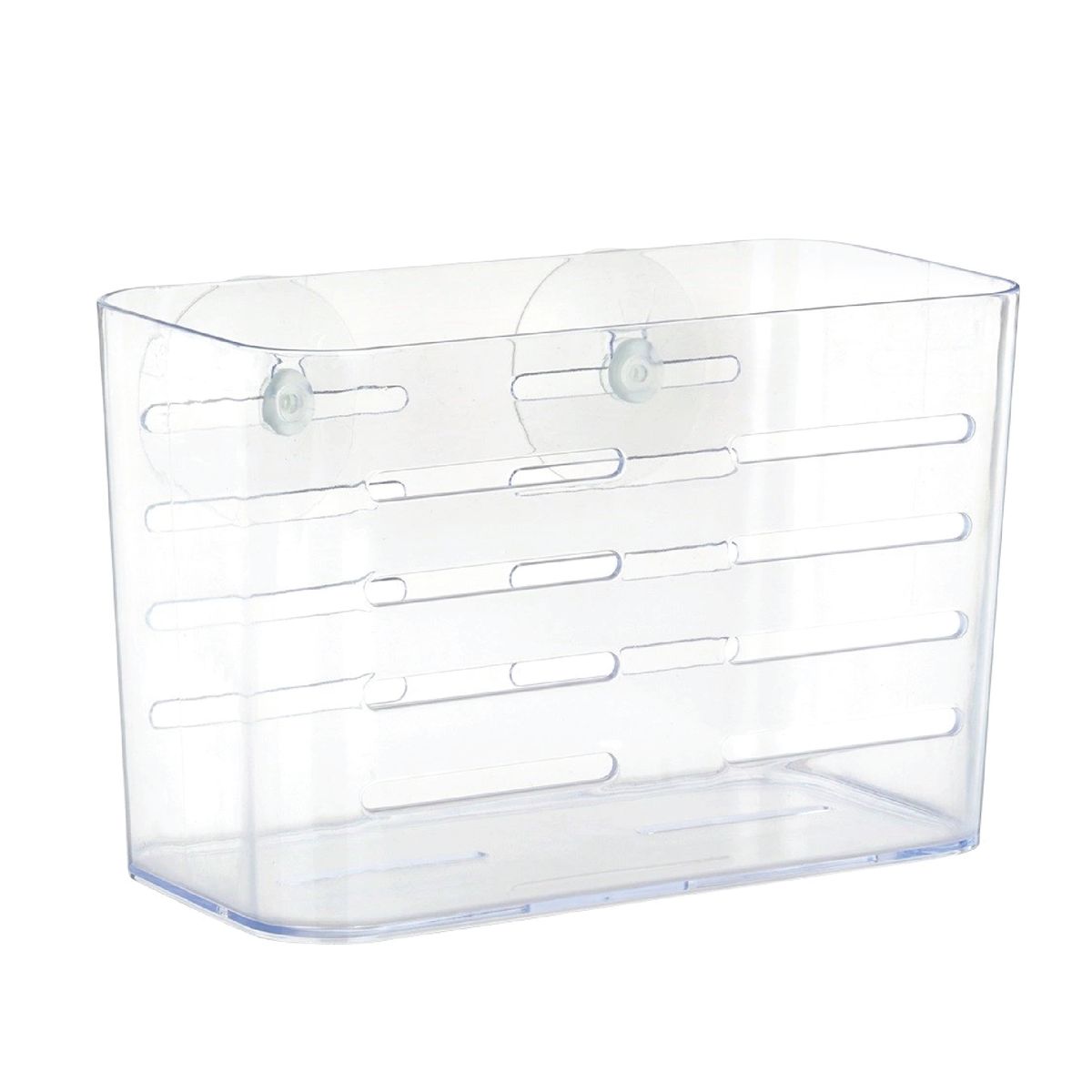 Bathroom Rack Caddy with 2 Suction Hooks - Clear Bathroom Organizer