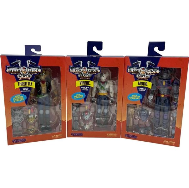 Biker Mice From Mars: 7-Inch Figures Set of 3 - Modo, Throttle and Vinnie