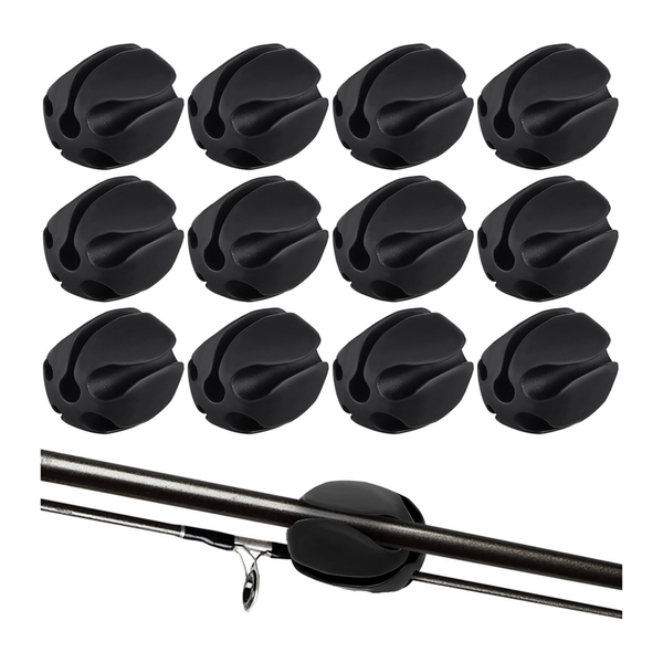 12 Pcs Ball 5 Holes Fishing Pole Puller Silicone Fishing Rod Holder