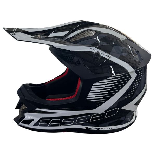 Faseed Fs 609 White/Black Mx Helmet image