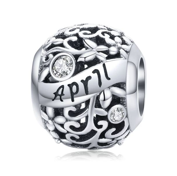 April Birthstone Cubic Zirconia Charm
