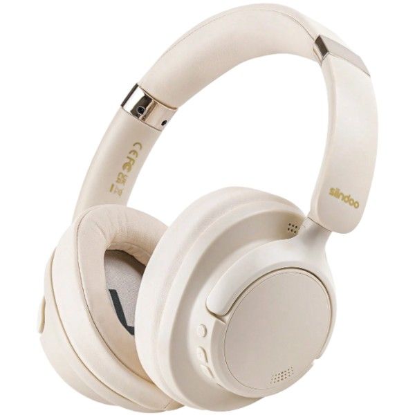 SIINDOO - Wireless Headphones With Built-In Microphone - Beige