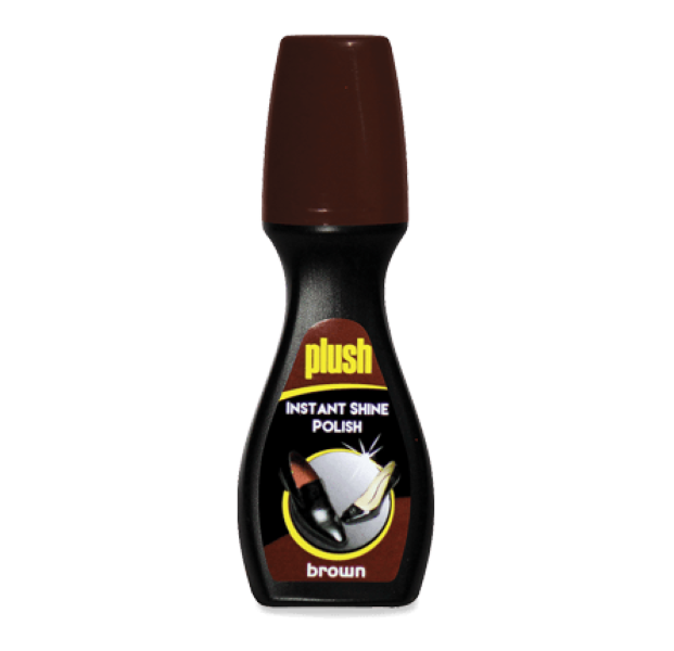 Plush Instant Shine Shoe Polish Brown 75ml