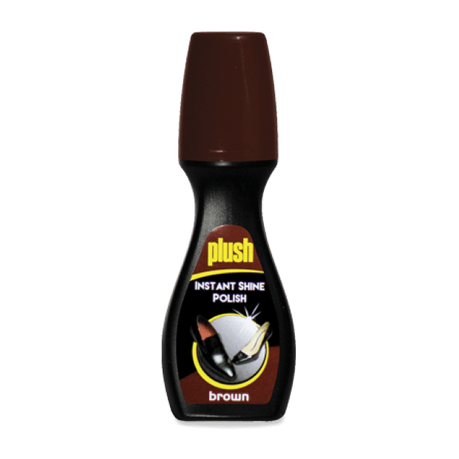 Plush Instant Shine Shoe Polish Brown 75ml