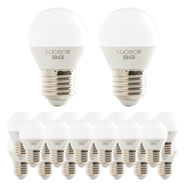 50Pc B45 Mini Globe, E27, 3W, 250Lm, Warm White, 2700K, Non-Dim, Led Lamp Bulk Case