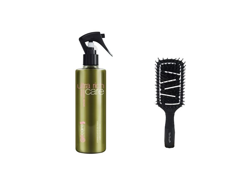 GoCare Vitamin Repair Spray 250ml &amp; Curved Vent Brush-Nylon &amp; Boar-Black