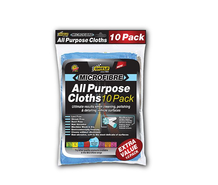 Shield MicroFibre All Purpose Cloths 10 Pack