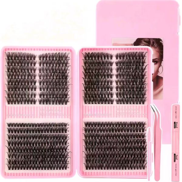 Slim DIY Eyelash Extension Kit with 608 Pieces 10-18mm Mixed Eyelashes